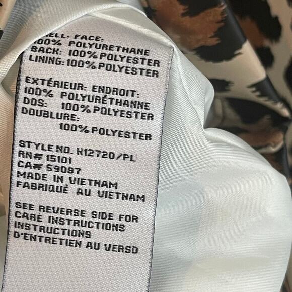 Kate Spade New York Leopard Matte Aline Raincoat Long Sleeve Brown Women's SZ S - Picture 8 of 12